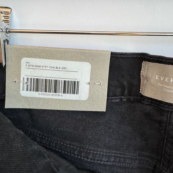 Everlane The Original Cheeky Jean Straight Leg High Rise Crop Sz 26 Black Denim - Picture 8 of 15